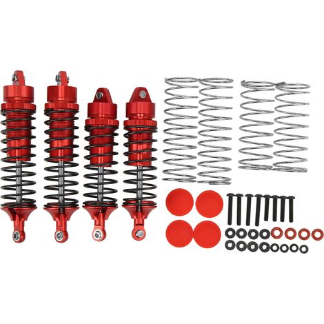 Amortisseur Rc - Aluminium Et Plastique - Réglable En Hauteur Et Précharge - Pour Voitures Rc 1/10 - Avant Et Arrière - Lot De 4 (1/5)