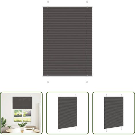 vidaXL Sonnenschutz -  Plissee Schwarz 100x100 cm Stoffbreite 99,4 cm Polyester (1/5)