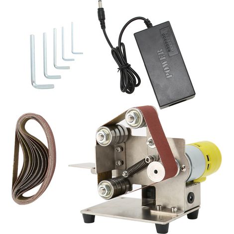 [JAMAIS UTILISÉ]Mini ponceuse à bande électrique portative pour le bricolage, machine de polissage et de ponçage, affûteuse et meuleuse (1/5)