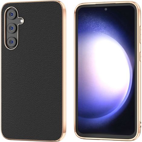 Étui pour Samsung Galaxy S23 FE, cuir de vachette, noir (1/4)