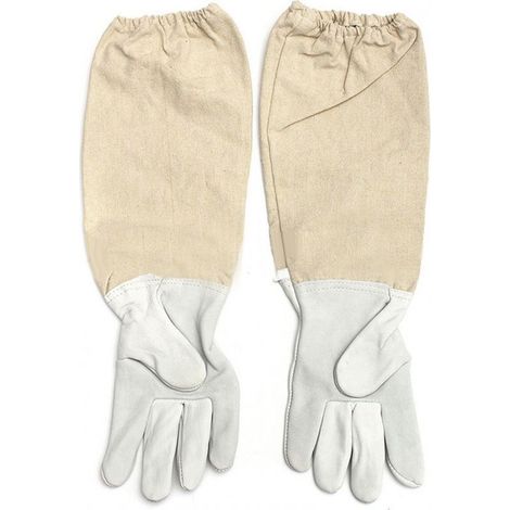 Gants d'apiculture en cuir de chèvre respirants et confortables avec manchette élastique, fournitures d'apiculture XXL (1/2)