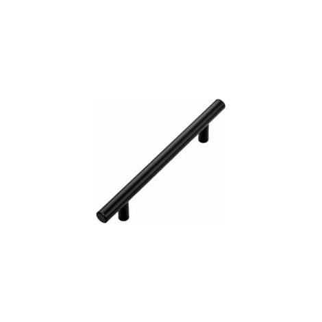 Lot de 4 poignées de meuble de cuisine en acier inoxydable noir, trou central de 128 mm (longueur totale : 182 mm) (1/4)