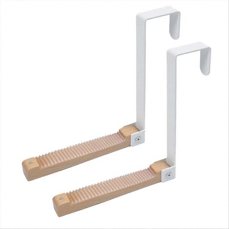 Lot de 2 pièces over porte étendoir, pliable over porte cintre blanc (1/5)