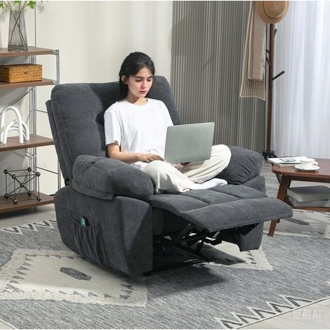 Poltrona relax massaggiante in poliestere grigio OKMYHOME (1/3)