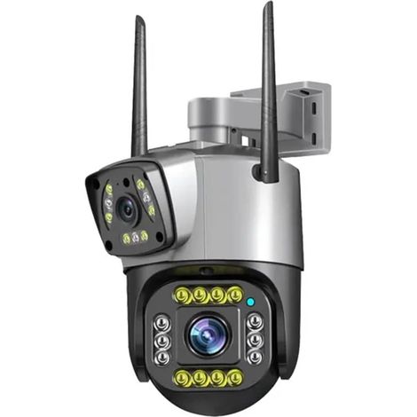 Caméra de sécurité à domicile Caméra IP 4G/WiFi 8MP 4K, double écran, moniteur Camara, for maison intelligente, extérieur, étanche, vidéosurveillance PTZ, Protection de sécurité(8MP WiFi No Card) (1/5)