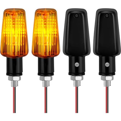 Lumière de signal de virage de moto, indicateurs de virage de moto étanches universels de 4 PCS, clignotant de signaux de virage 12V, feux de roulement de jour feux de frein pour scooter de moto