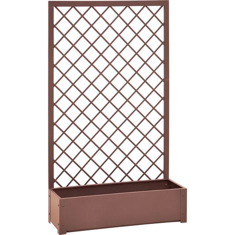 Fioriera con Traliccio con Cornice Verdemax 90x32x150 cm in Metallo Corten