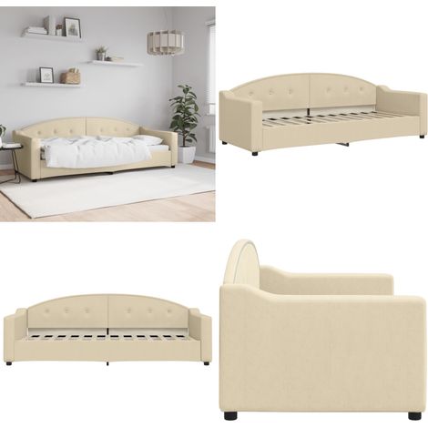 Tagesbett Creme 80x200 cm Stoff - Sofa - Schlafsofa - Gästebett - Tagesbett - Bett - Home & Living (1/5)