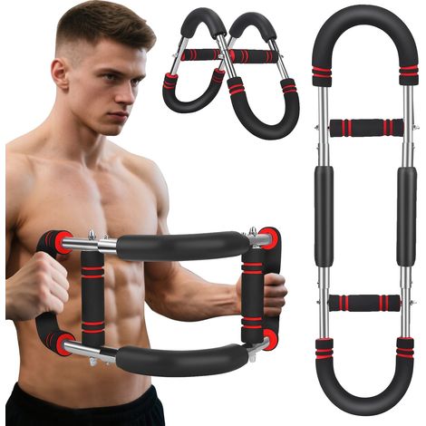 Entrenador de brazos, resistencia ajustable, diseño compacto, rojo (1/2)