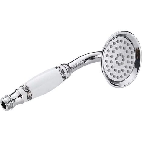 Longziming - Douchette rétro - Chromée - Conception anti-brûlure - Standard G1/2" - Durable et facile à nettoyer - Argent (1/5)