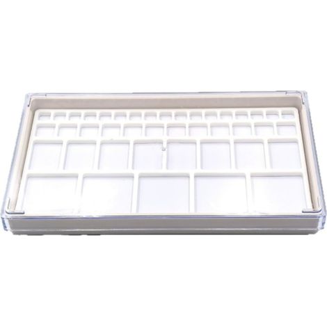 Set of 1 plastic storage tray with multiple compartments for workshop repairs and hobbies (white) (1/5)