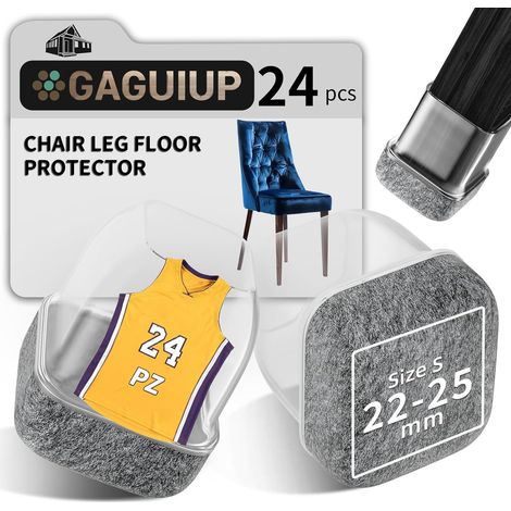 Embouts de pieds de chaise carrés - Protection de sol pour chaises - Avec feutre - En silicone - Pour protéger les sols, lit, chaise, meubles - Pour sols en bois dur (1/5)