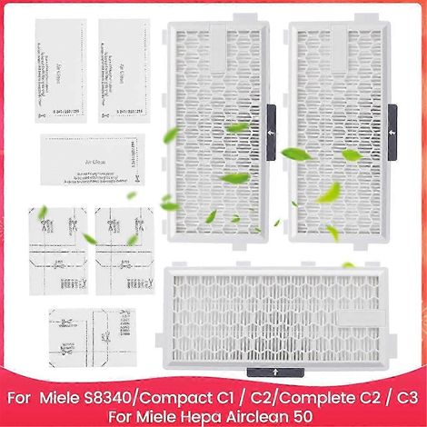 Filtres pour aspirateur Miele S8340, filtre Hepa pour Miele Airclean 50 (1/5)