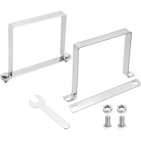 2Pcs U Clip For Square Tube, 120x120mm U Bracket Stainless Steel 304 Square Clamp With Bolt Plate Nuts And Key For Pipes Closed Door Bar (1/5)