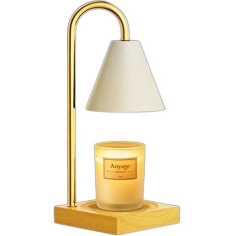 Lampe à bougie d'aromathérapie - Variateur d'intensité standard européen (sans bougie) - Socle en chêne blanc
