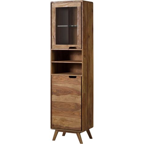 Hochschrank Sheesham 50x35x193 natur sandgestrahlt MALMÖ 2 255