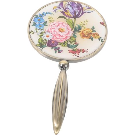 Miroir à Main Vintage Décoratif Métal Miroir De Maquillage Portable Élégant avec Design Rétro pour Femmes Et Filles (1/5)