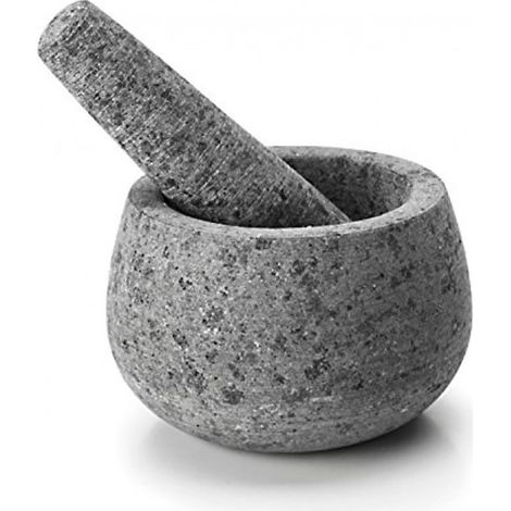 Mortero coc con mano 12x8cm granito gr 60517 lacor