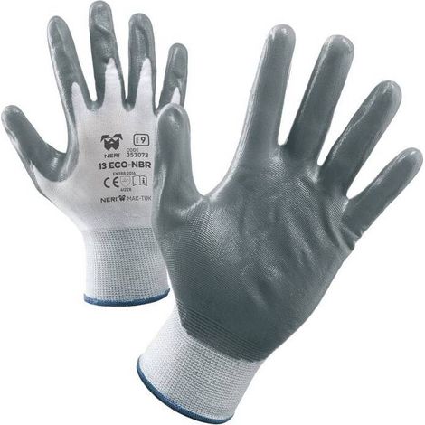 12 x GUANTI NYLON/NITRILE NBR 13ECO TG. 9