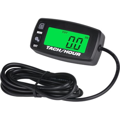HM032A Backlit Digital Tachometer Hourly Counter, RPM Warning, Maintenance Reminder, 2/4 Stroke Waterproof for Outboard Dirt Bike Snowmobile Generator Tractor Chainsaw etc (1/5)