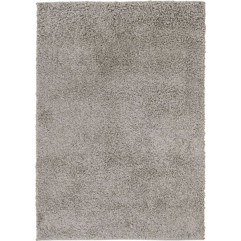 DOMINO - Tapis à poils longs toucher laineux gris 120x170 (1/4)