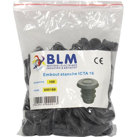 Bouchons étanches No Air RT 2012 pour tube ICTA 16 – Caoutchouc ignifugé – Indice de protection IP68 – Pour environnements humides – BLM (1/3)