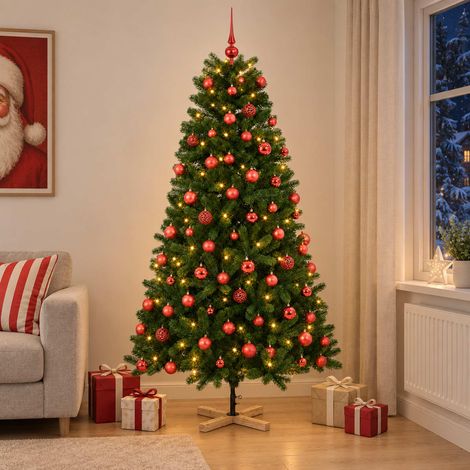 vidaXL Árbol de Navidad artificial con bolas 240 cm 300 LED (1/2)