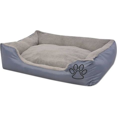 Un panier rembourré pour chien, taille S, gris.