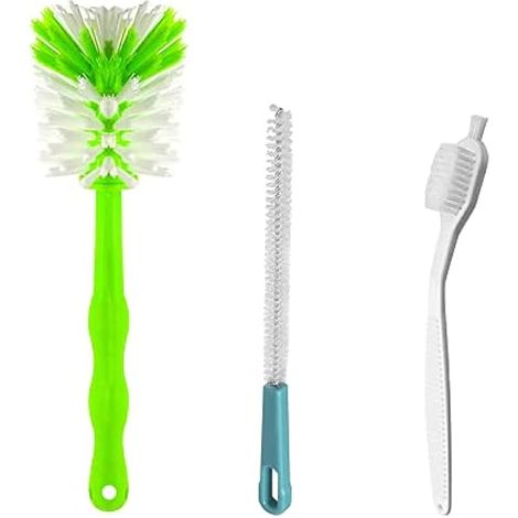 Cepillo de limpiezaZOLGINAH , juego de 3 cepillos de limpieza, cepillo para botellas de mango largo, ideal para Thermomix TM6 TM5 + TM31, así como recipientes para mezclar, etc.