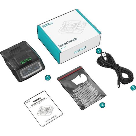 Connecteur de filament, compatible avec filament de 1,75 mm, température maximale 240℃, comprend 200 manchons PTFE (1/2)