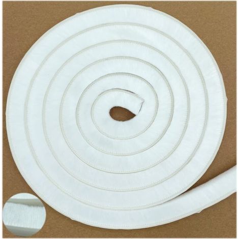 Brosse de joint d'étanchéité pour fenêtres/portes coulissantes, côté cadre (32 pi x 11/32 po de support x 9/16 po de brosse,blanche) (1/4)
