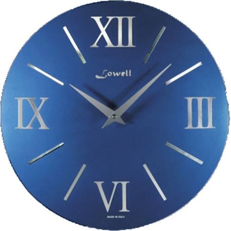 Lowell, Orologio da Parete Quarzo, Diametro 39,4 cm, MDF, Vetro, Blu
