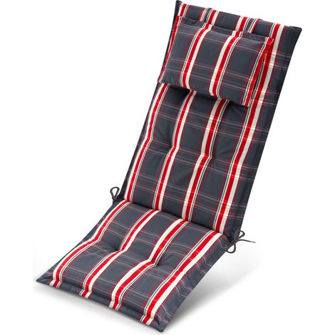 Coussin d'appui haut Premium 120 x 50 x 7 cm, à carreaux gris et rouges (1/5)