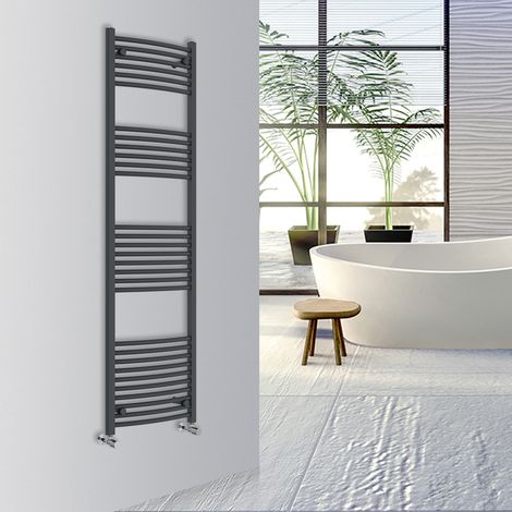 WarmeHaus Curved Bathroom Heated Towel Rail 1800x500mm Anthracite