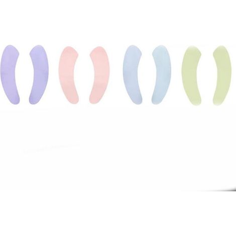 Protège-siège de toilette - Lot de 4 paires - Usage domestique - Protège-siège universel - Abattant souple - Autocollants pour siège de toilette - Bleu, rose, violet, vert - 38 x 8 cm (1/5)