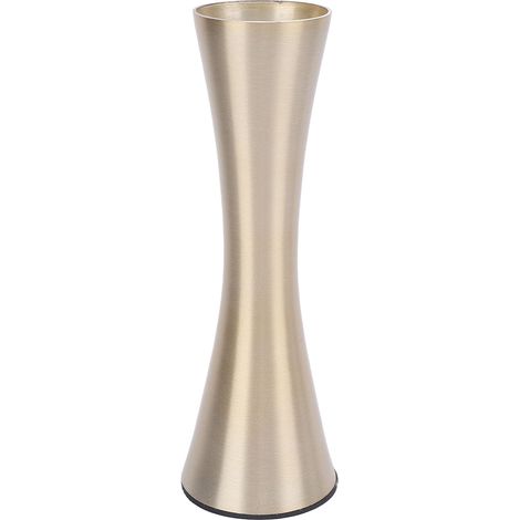 Vase Metallique Élégant en Aluminium Doré avec Revêtement Anti-Adhérence pour Décoration de Table de Mariage et Bureau - Taille 17cm, Base 5.3cm (1/5)