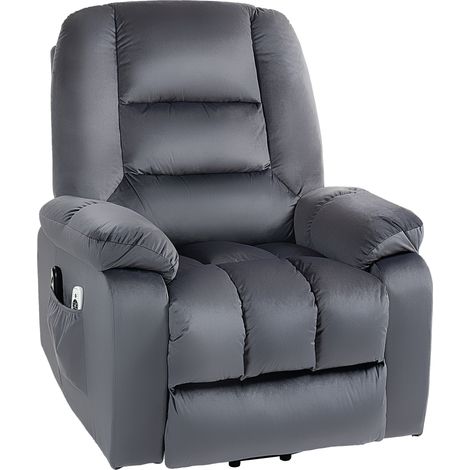 Fauteuil releveur électrique fauteuil de relaxation inclinable 8 points de massage vibrants 85 x 94 x 107 cm gris (1/5)