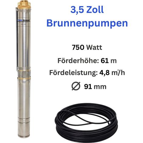 CHM GmbH Pompe A Puits Profonds 3,5 Ø 9,1 CM, de 750W 4800 L / Hauteur 6,1 BAR (1/5)