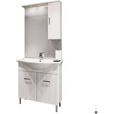 MEUBLE DE SALLE DE BAINS VENICE 75 CM AVEC LAVABO ET MIROIR Dimensions : Mélèze gris