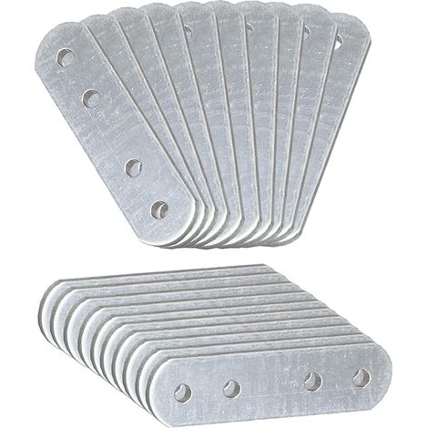 Sollbry 20 x Plaques d'assemblage perforée plates (77 x 16 x 1.8) Plaques de raccord, Plaques de connexion, Supports de Fixation Droits Plats Métalliques, Acier inoxydable (1/5)