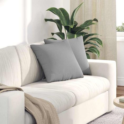 Sofakissen 2 pcs Wolkengrau 45 x 45 cm Stoff