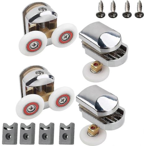Roues de rechange pour portes coulissantes Er Door Rs, 4 pièces de 25 mm, 2 roulettes de rechange pour portes coulissantes Er Door, 2 roulettes supérieures 2 Bm plaquées pour portes R (1/5)