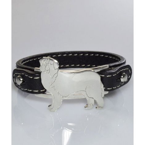 Australischer Schäferhund 925 Silber Echtleder Armband