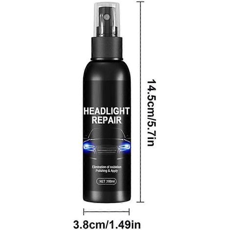 Spray nettoyant et polissant pour la restauration des lentilles de phares de voiture (100 ml) (1/5)
