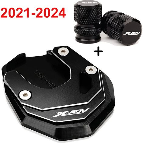 (2021-2024 Noir-B) Nouvelle plaque d'extension de support de pied CNC pour moto, béquille latérale élargie, compatible avec HONDA X ADV XADV 750 XADV750 2017 2018-2023 2021 2022 maxpower (1/4)