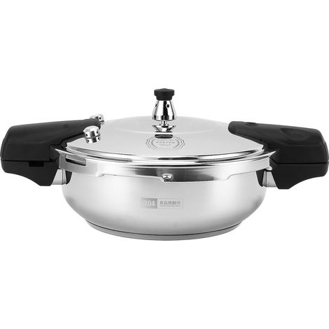 Autocuiseur avec soupape de sécurité 80 kPa à conduction rapide de la chaleur, en acier inoxydable, pour cuisinières électriques et à gaz, 22 cm / 8,66 pouces (1/5)