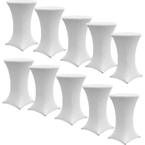 10x Stehtischhusse Stretch 70 cm weiß Tischdecke Husse Bistrotisch Partytisch (1/5)