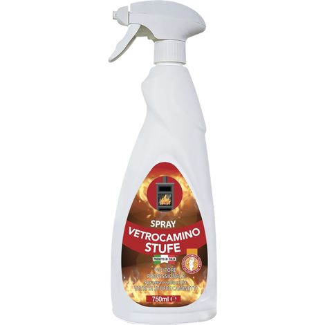 Spray per pulizia vetro stufe e camini potente 750 ml