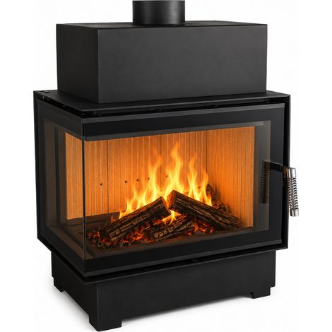 Insert à bois NORDFLAM - ROTEN 10 kW vitre angle gauche -