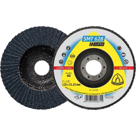 Disque à lamelles 125x22,23 SMT 628 Supra - KLINGSPOR - 322795
